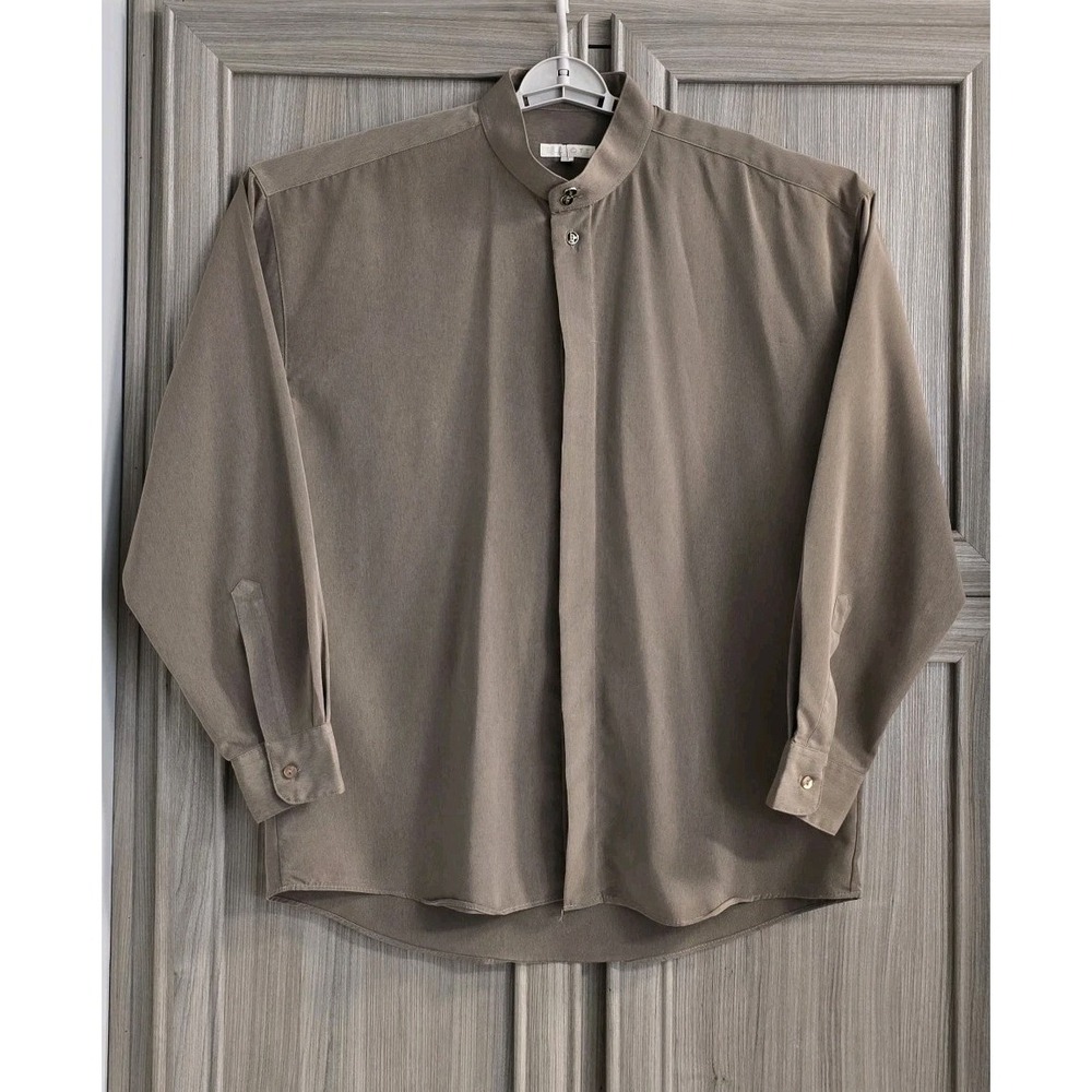 Elliott Button-down Dress Shirt Size Large(16-16 1/2)Beige/Brown
